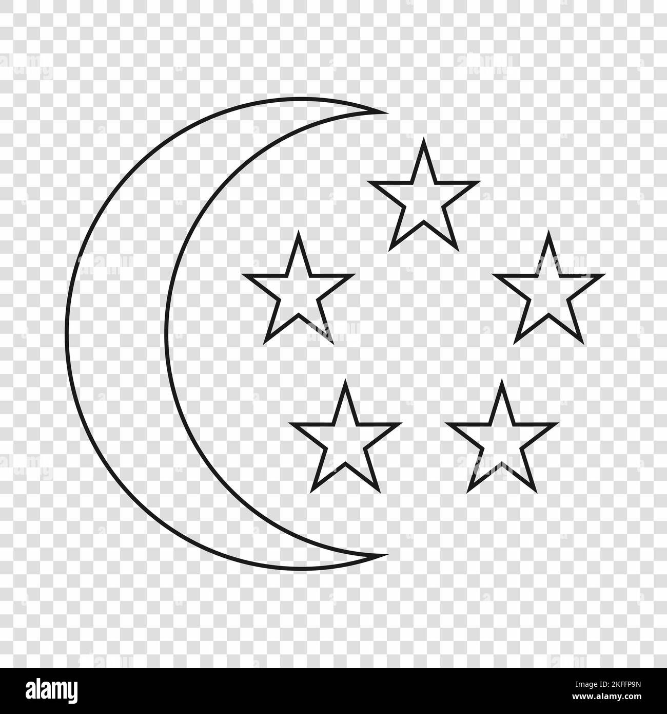 Thin line emblem of Singapore. National symbol on transparent