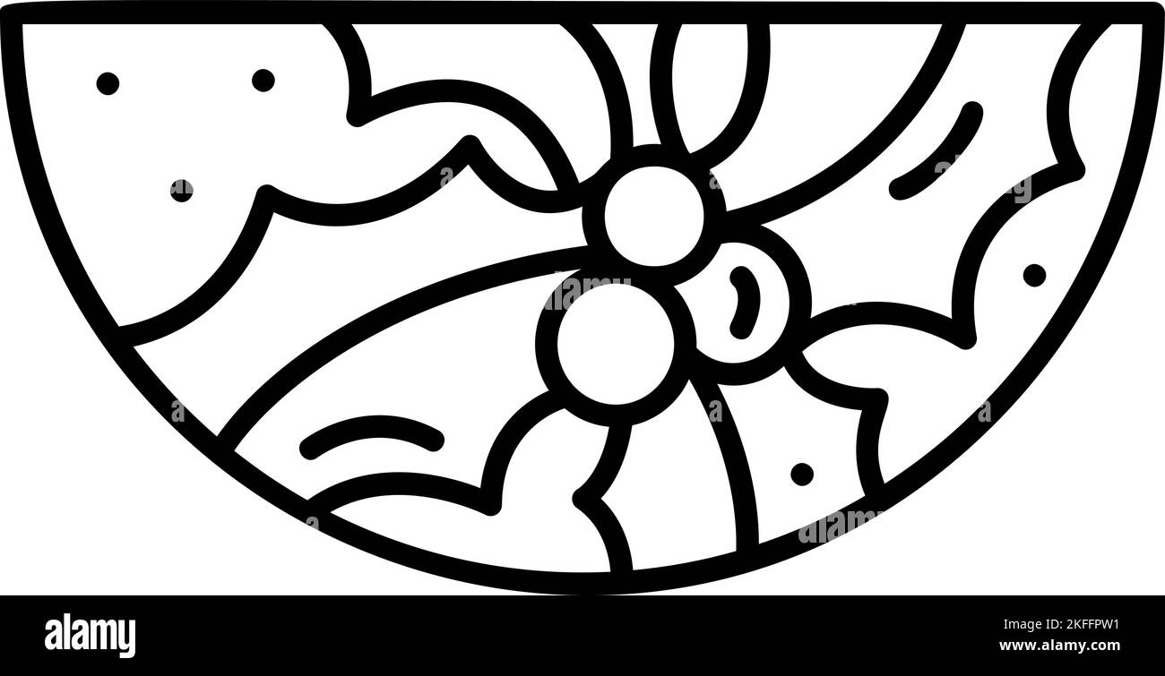 Christmas advent composition holly leaves and berries. Hand drawn