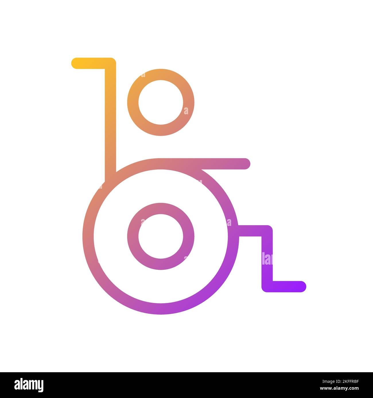 Person with disability pixel perfect gradient linear ui icon Stock Vector