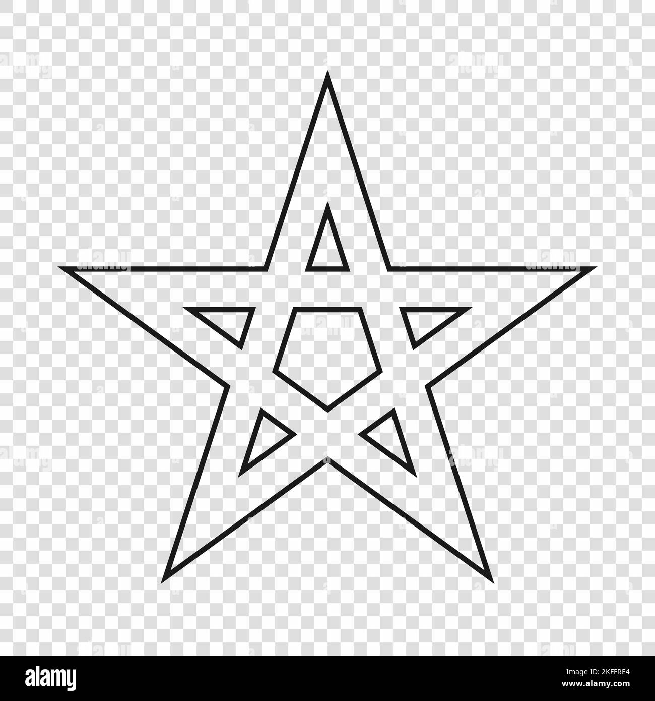 Thin line emblem of Morocco. National symbol on transparent background