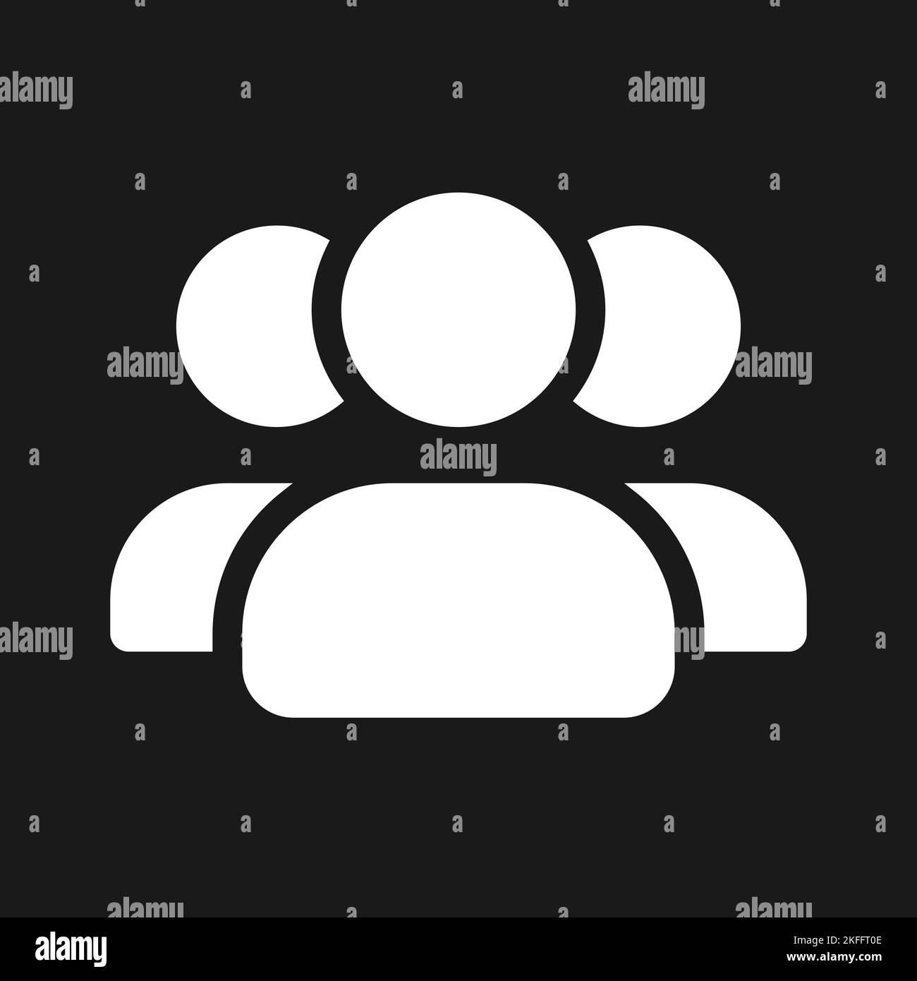 Online community dark mode glyph ui icon Stock Vector