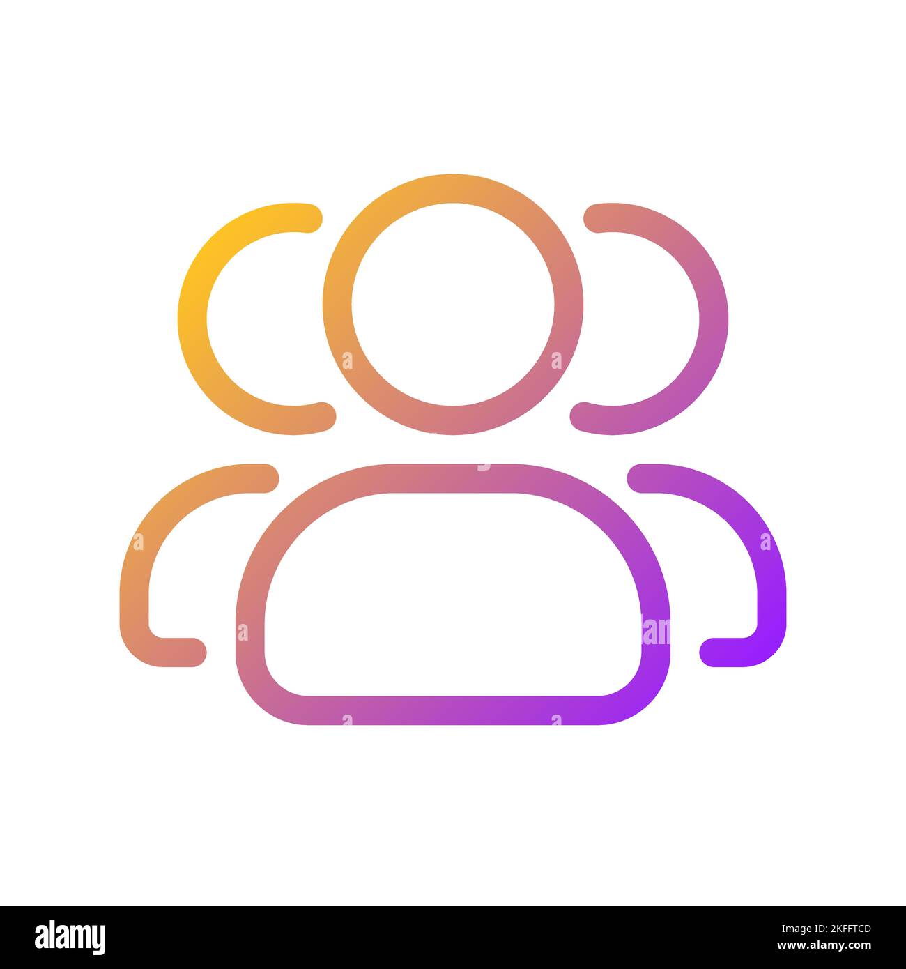 Online community pixel perfect gradient linear ui icon Stock Vector