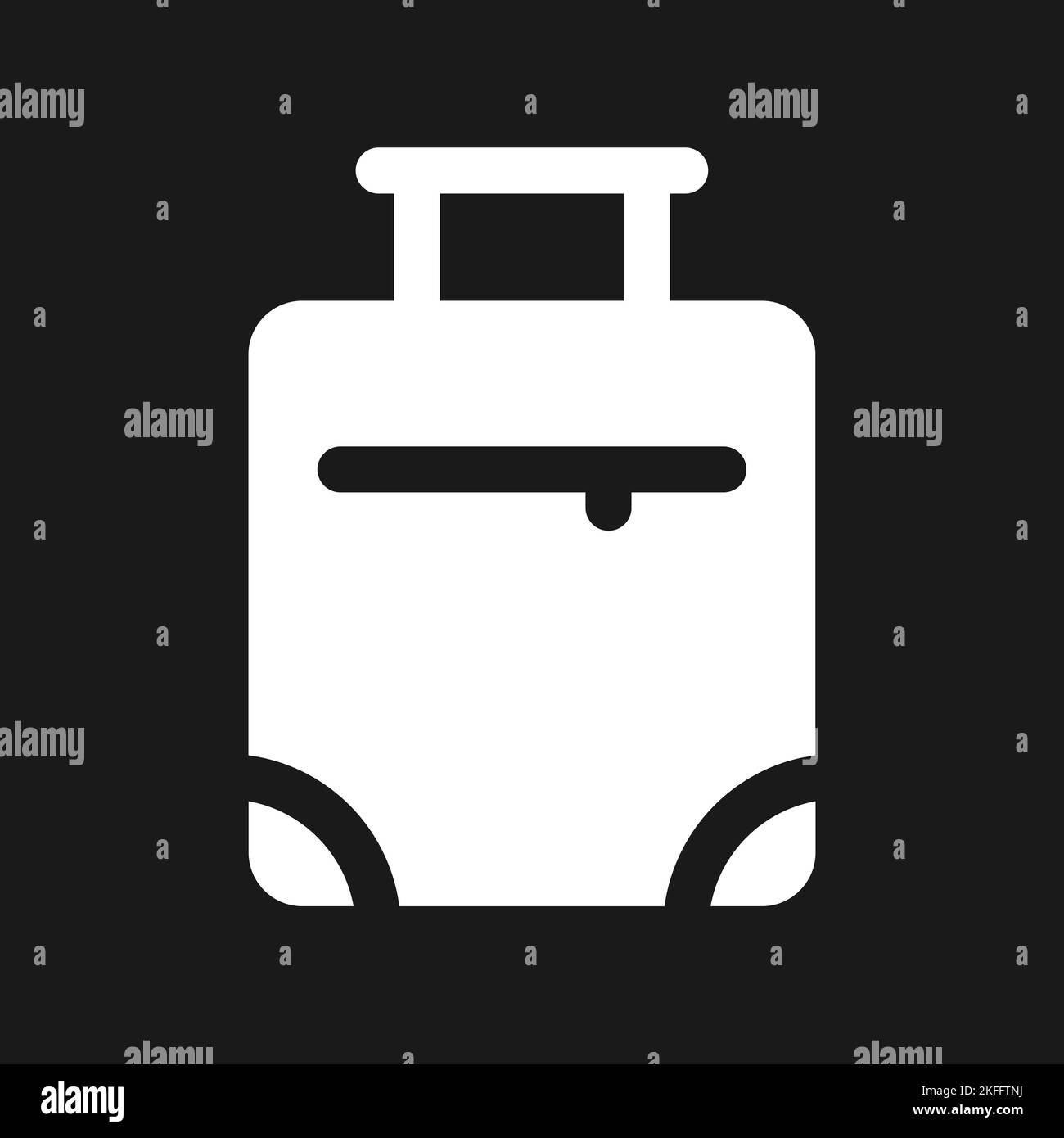 Suitcase dark mode glyph ui icon Stock Vector