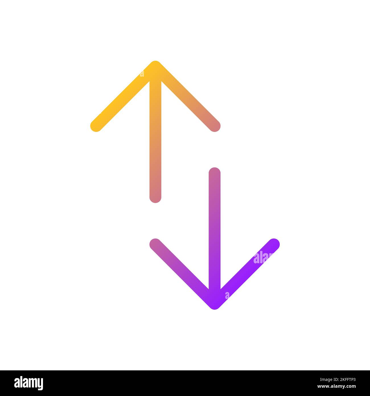 Up and down directions pixel perfect gradient linear ui icon Stock ...