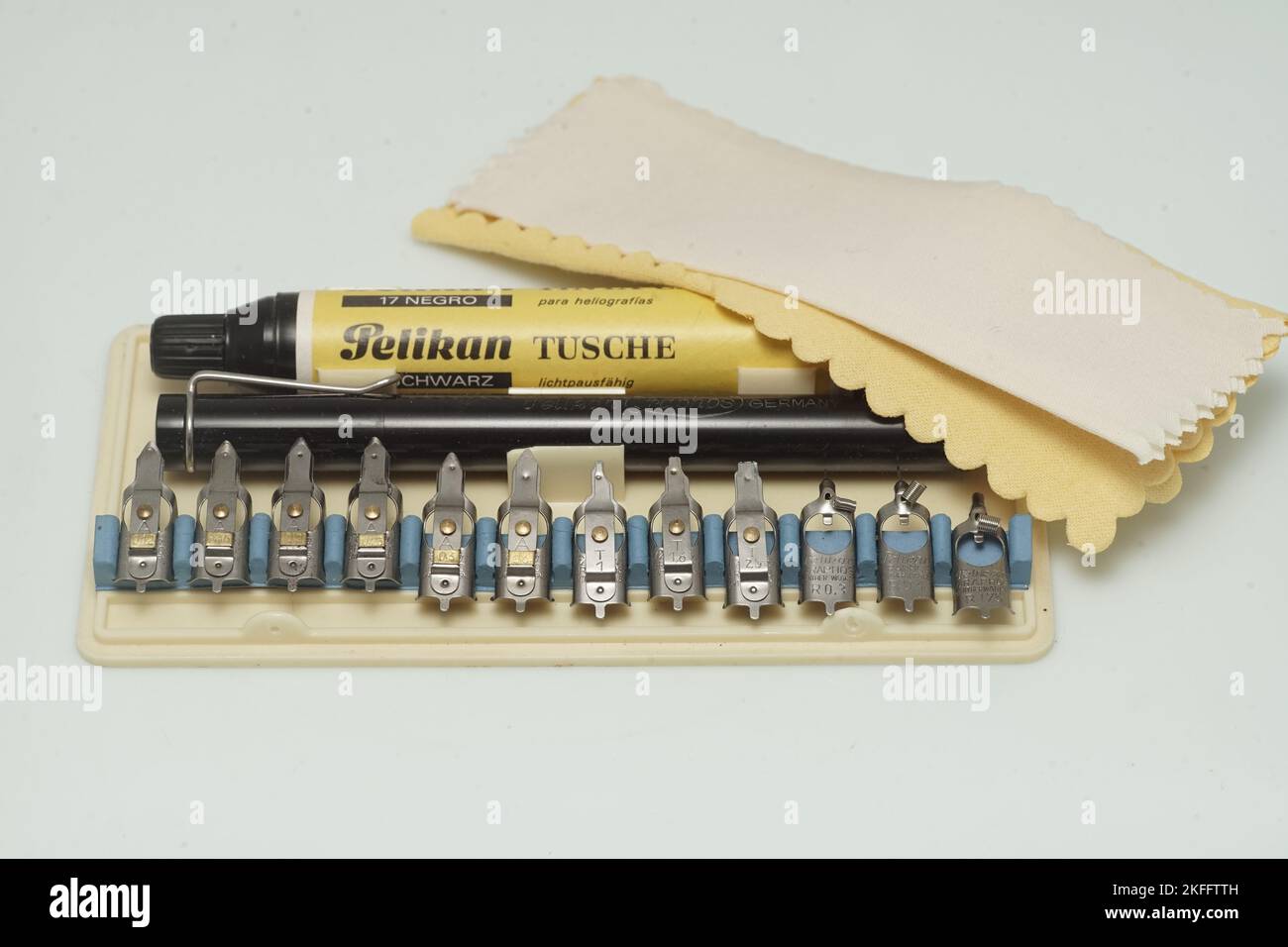 Vintage Set for technical ink drawing Stock Photo - Alamy