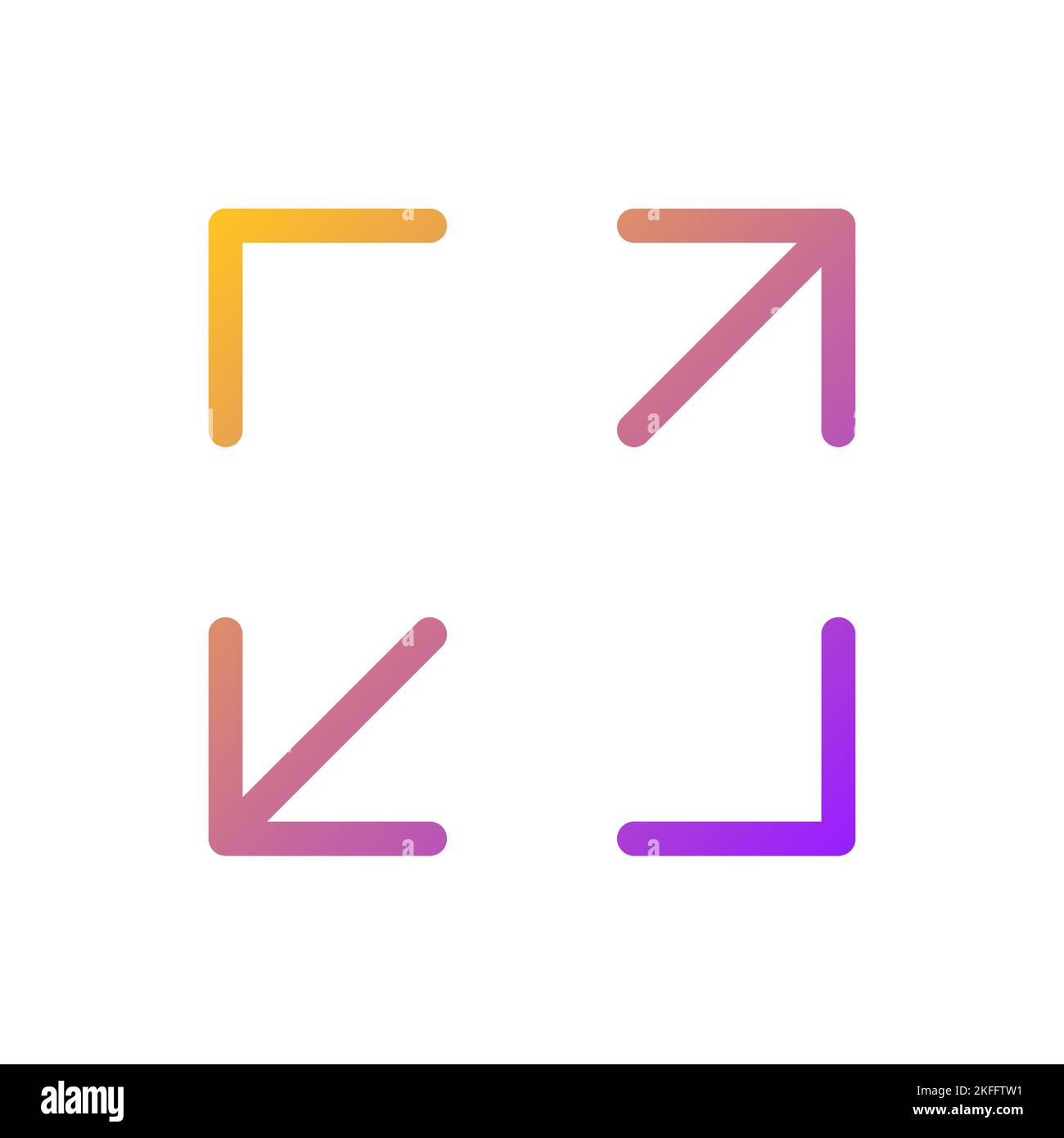 Screen enlarging pixel perfect gradient linear ui icon Stock Vector
