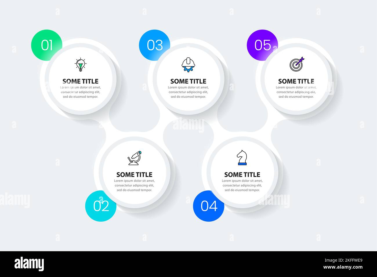 Infographic template with icons and 5 options or steps. Can be used for ...