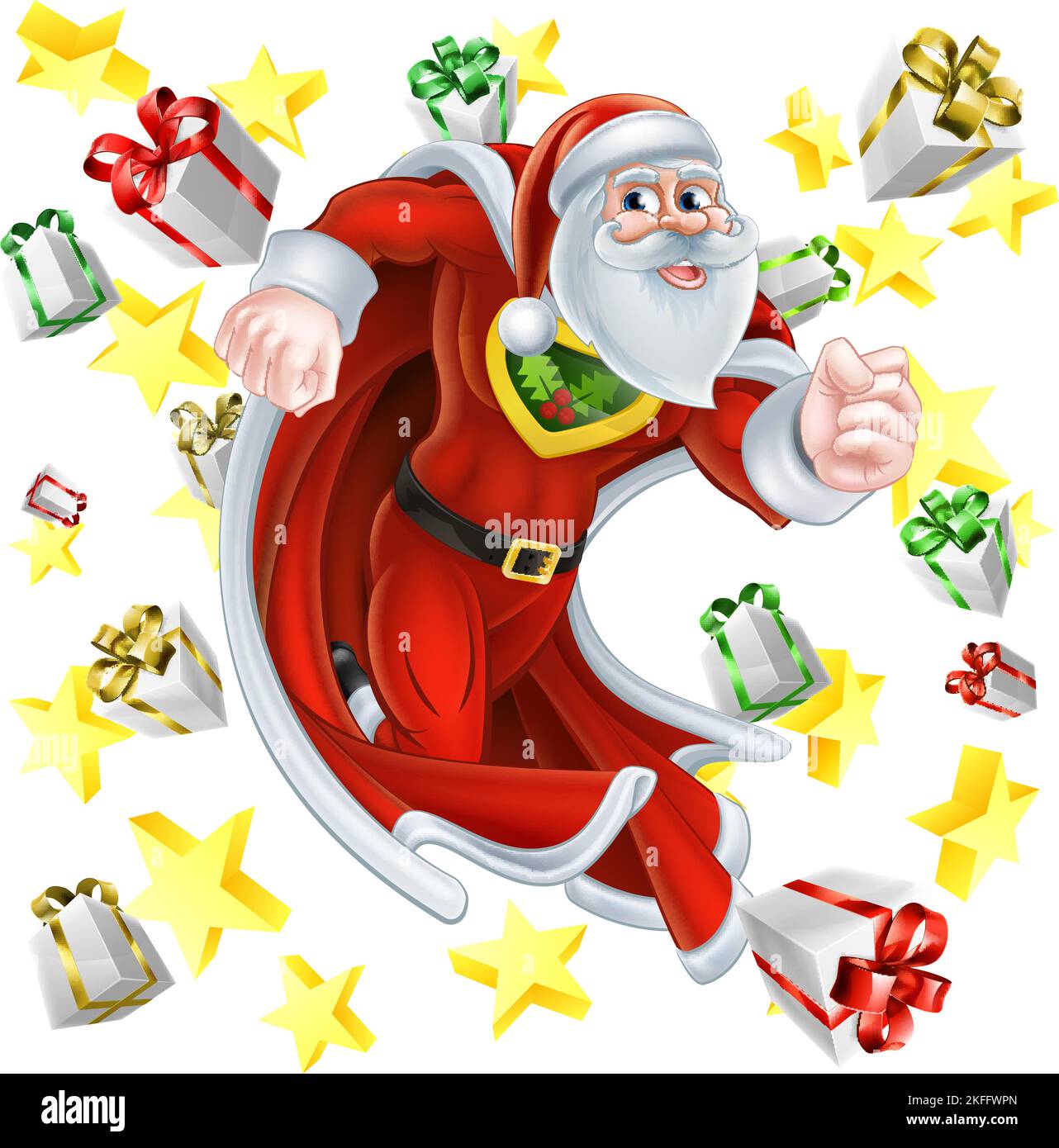 Superhero Santa Claus Christmas Super Hero Stock Vector Image & Art Alamy
