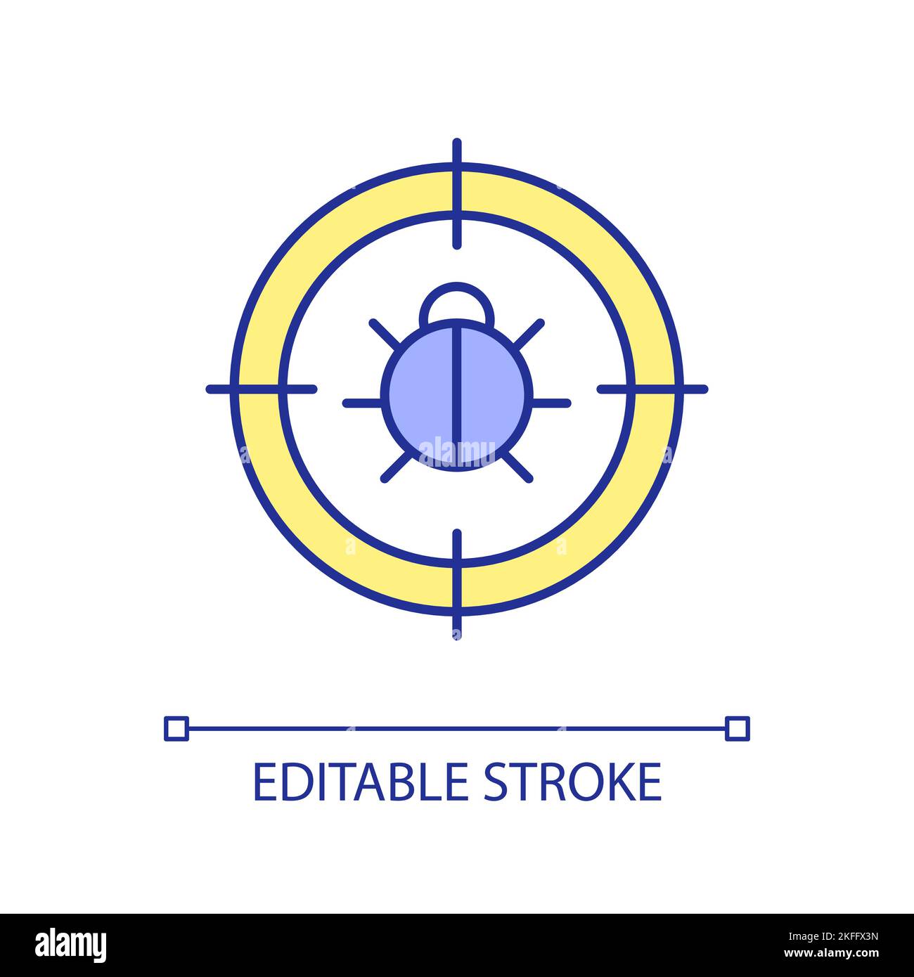 Virus scan RGB color icon Stock Vector