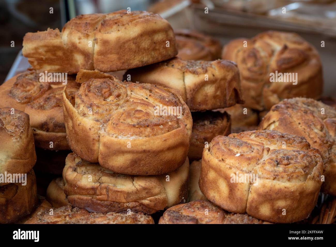Freshly baked traditional hungarian sweet pastry, rustic breakfast from