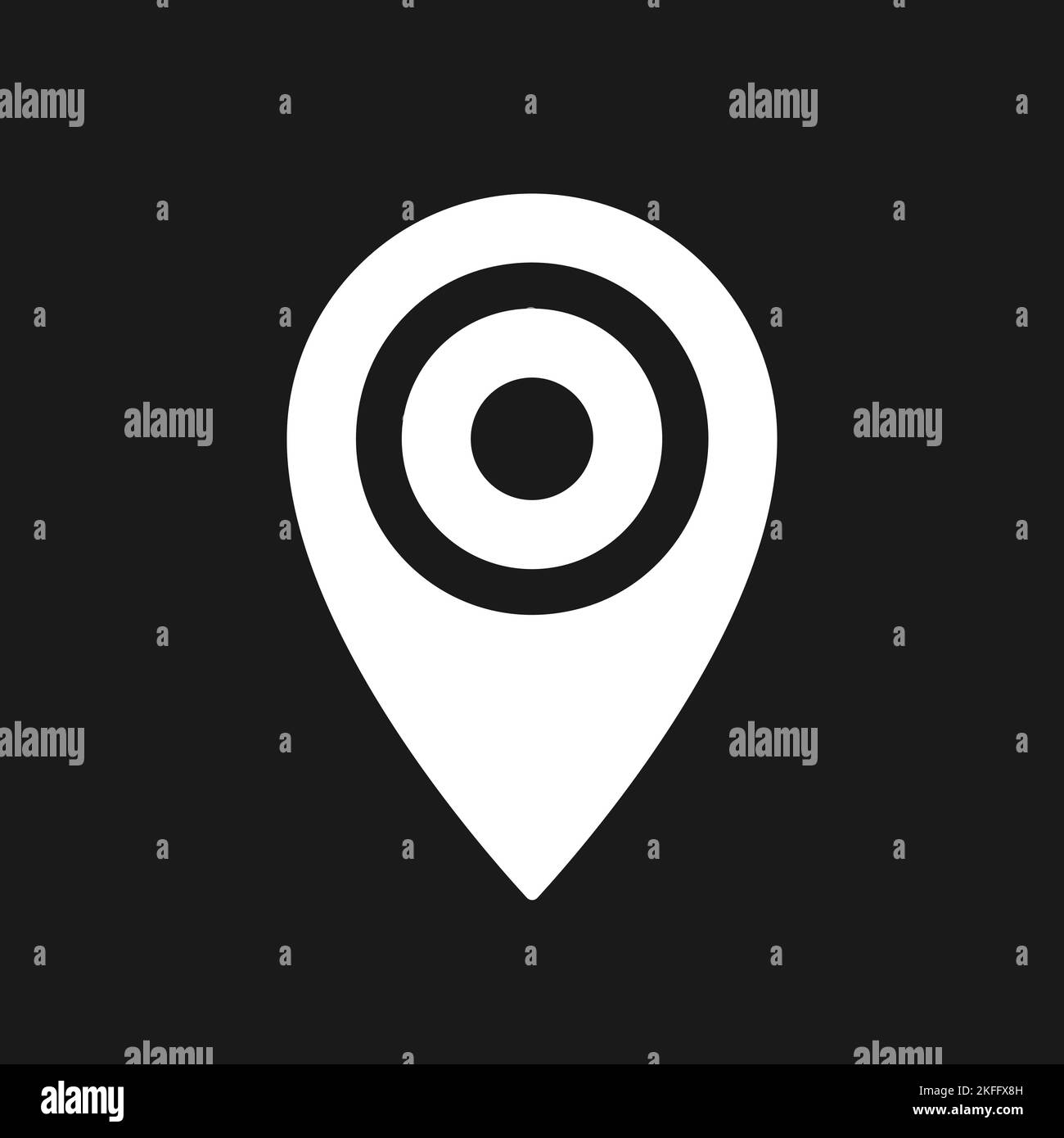 Location mark dark mode glyph ui icon Stock Vector