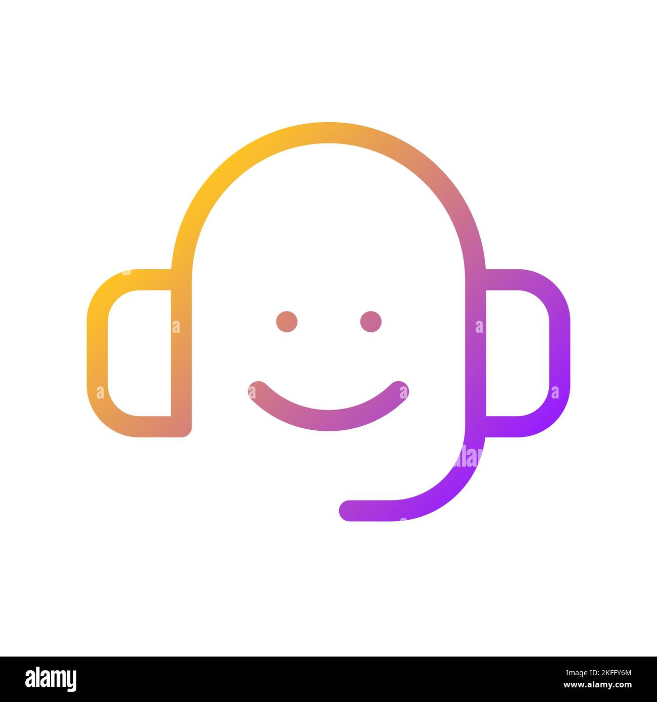 Call center pixel perfect gradient linear ui icon Stock Vector