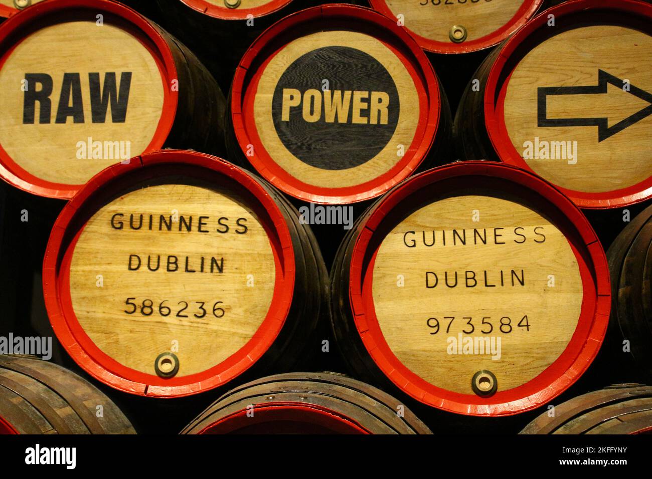 Wooden Guinness barrels in Dublin, Ireland Stock Photo Alamy