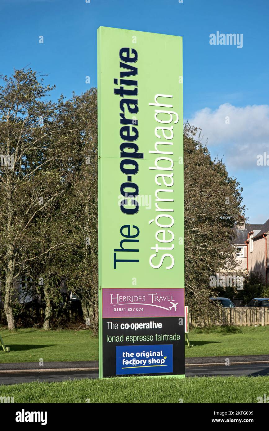 Co-Operative store sign in Stornoway Stock Photo