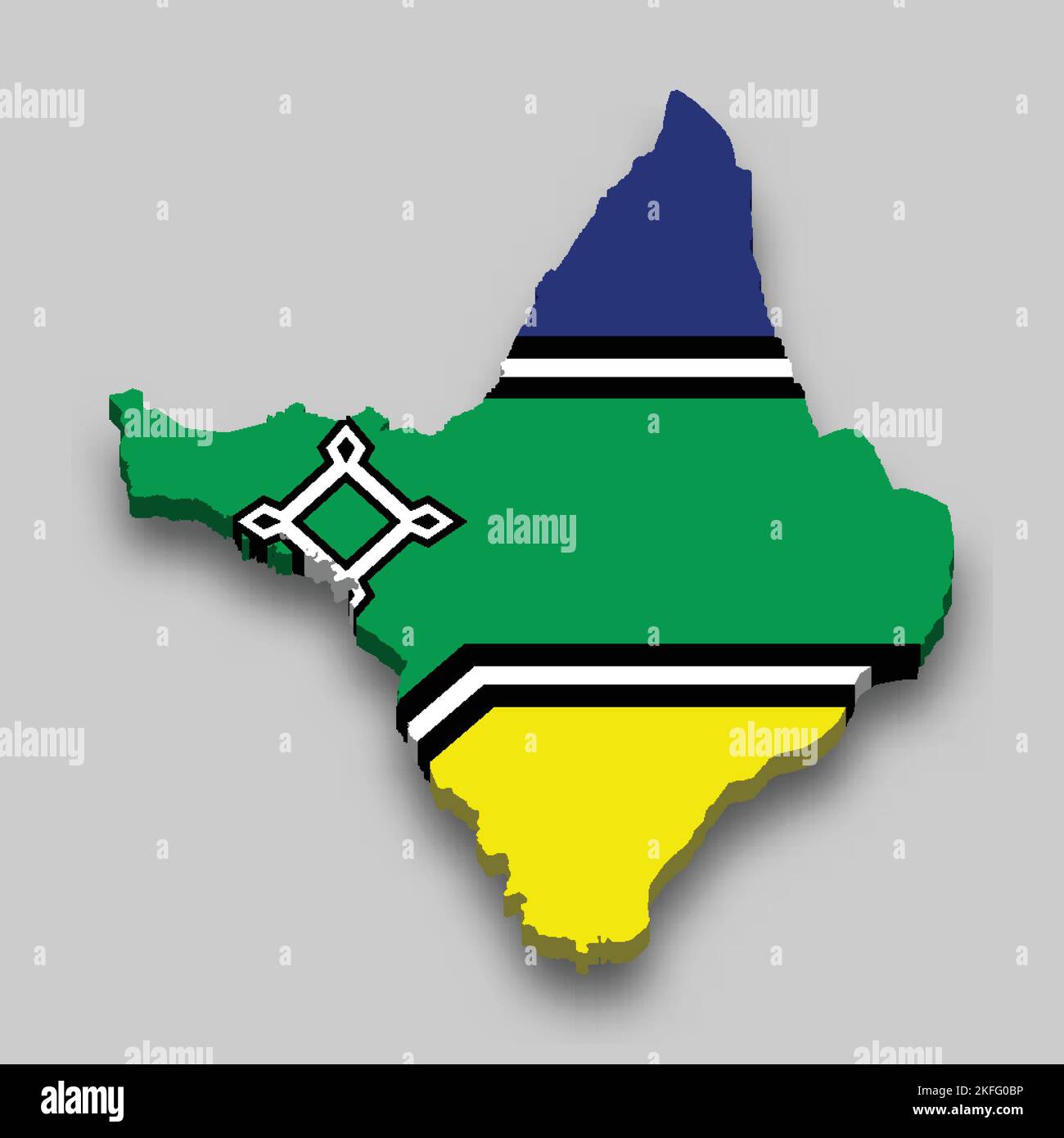 3d isometric Map of Amapa is a state of Brazil with national flag Stock