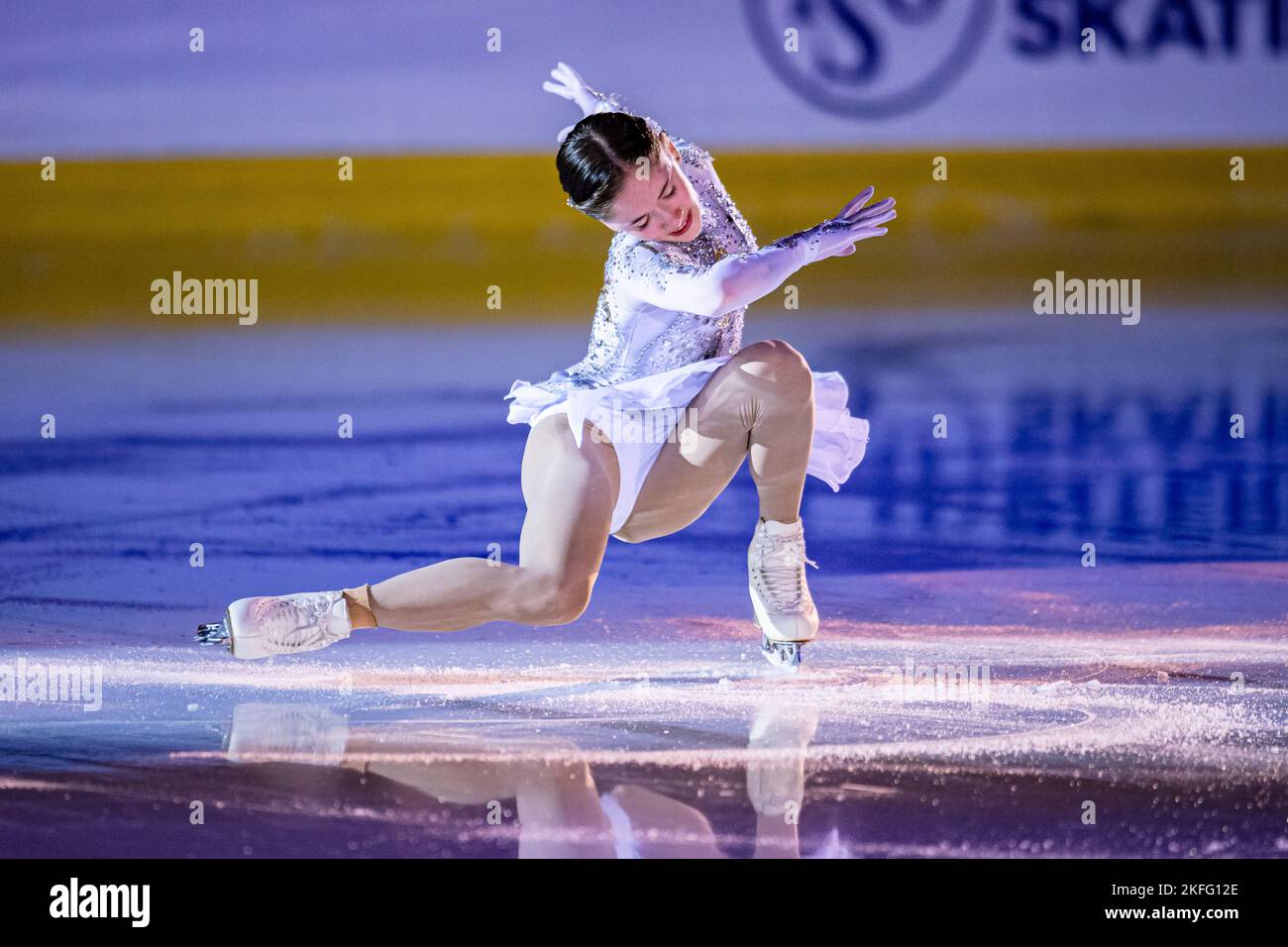 SHEFFIELD, Sheffield. 13th, Nov 2022. Isabeau Levitt of USA performs for the Exhibition Program during ISU Grand Prix - MK John Wilson Trophy 2022 at ICE Sheffield on Sunday, 13 November 2022. SHEFFIELD, Sheffield. Credit: Taka G Wu/Alamy Live News Stock Photo