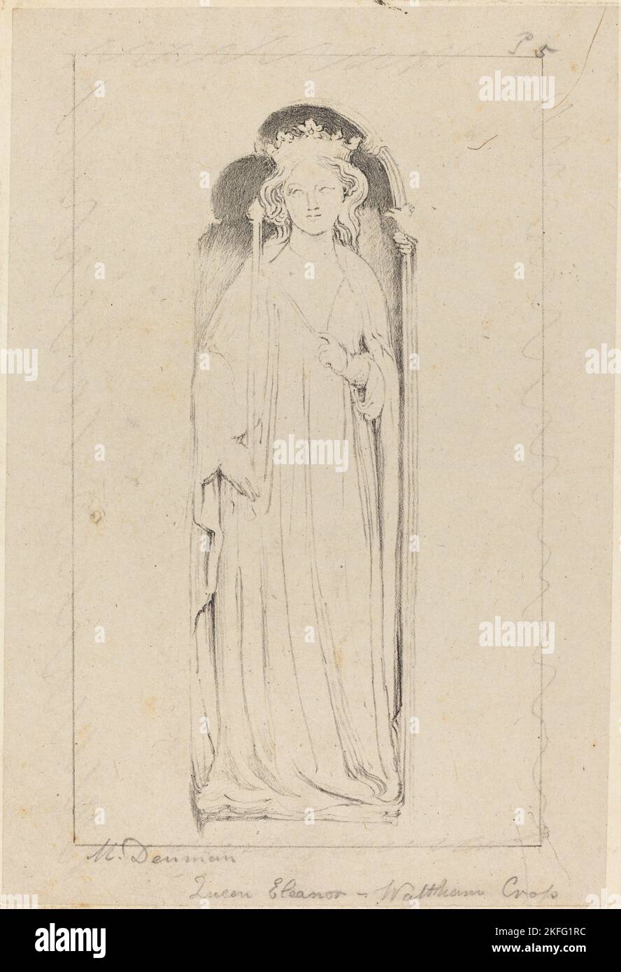 Queen Eleanor, from Waltham Cross, published 1829 Stock Photo Alamy