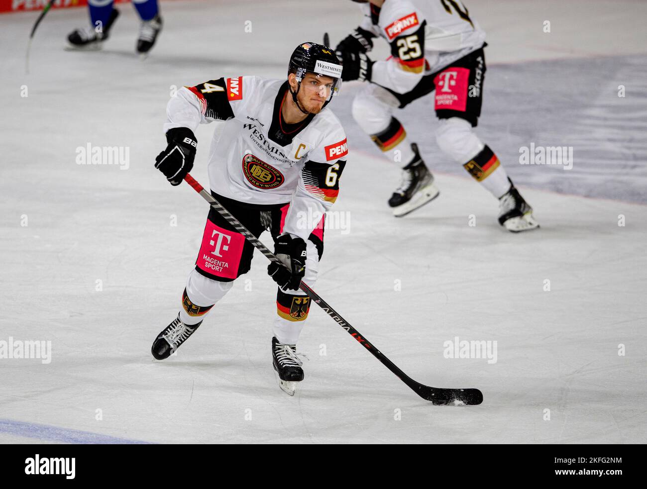 Marcus WEBER (GER) action, Germany (GER) - Slovakia (SVK), on 11/13/2021. Ice Hockey Germany Cup from 10.11. - 13.11.2022 in Krefeld/ Germany. Stock Photo