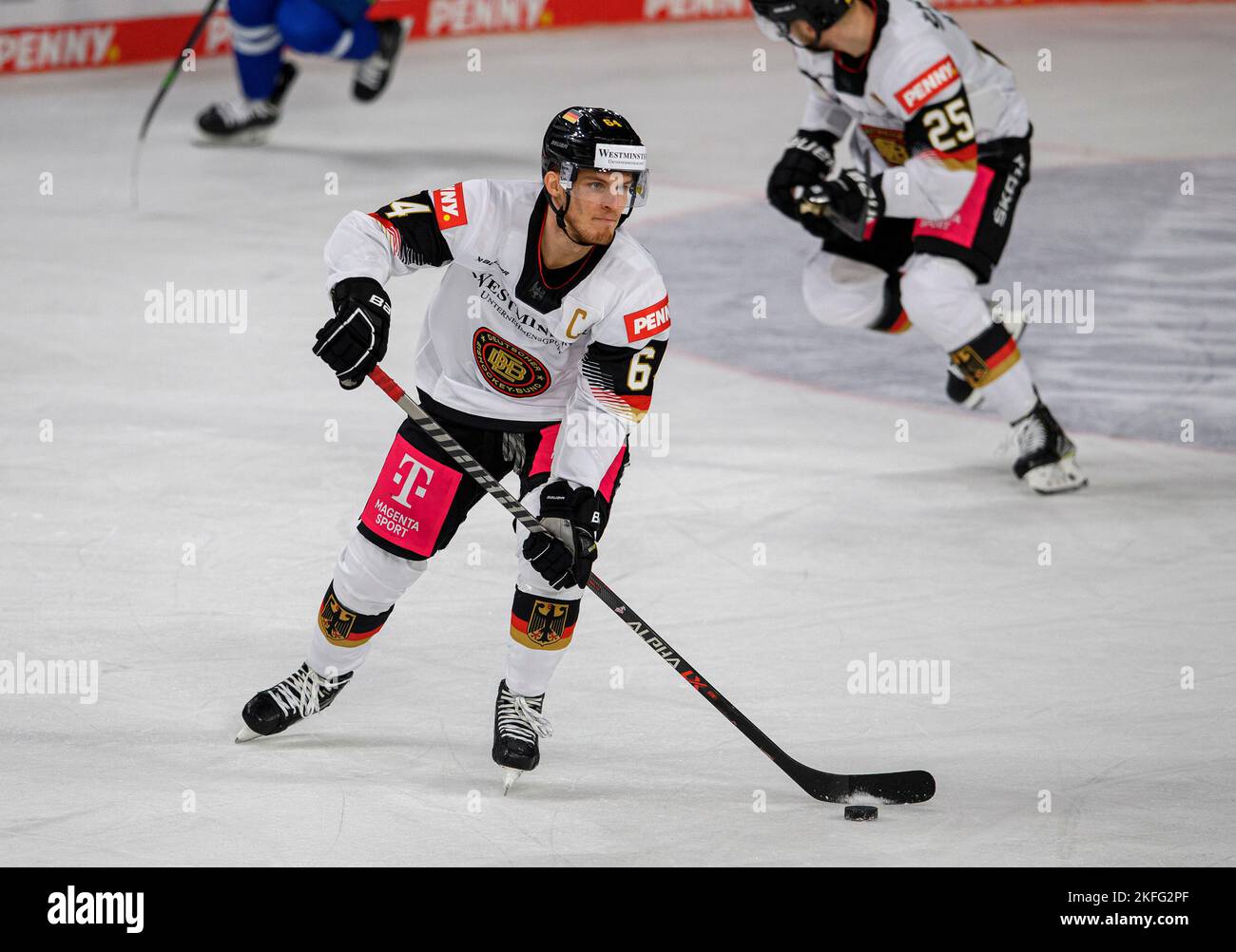 Marcus WEBER (GER) action, Germany (GER) - Slovakia (SVK), on 11/13/2021. Ice Hockey Germany Cup from 10.11. - 13.11.2022 in Krefeld/ Germany. Stock Photo