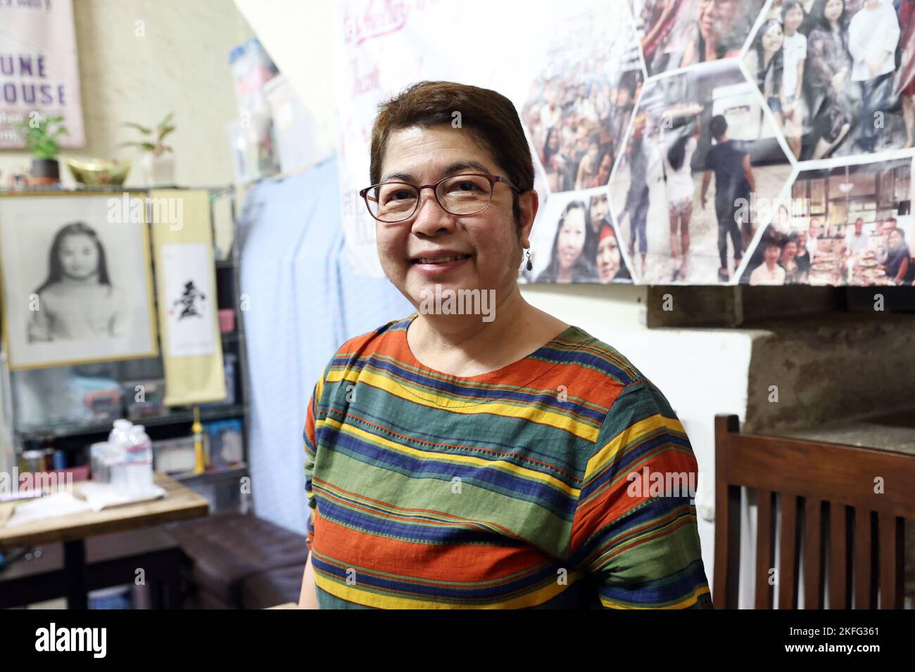 (For OSC) Edwina Antonio-Santoyo, Executive Director of The Bethune House Migrant Women's Refuge, Jordan. The Bethune House is a refuge for migrant women workers.  13OCT22 SCMP /K. Y. Cheng Stock Photo