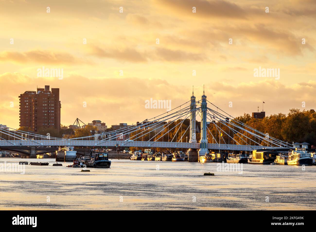 Crest chelsea bridge london hi-res stock photography and images - Alamy