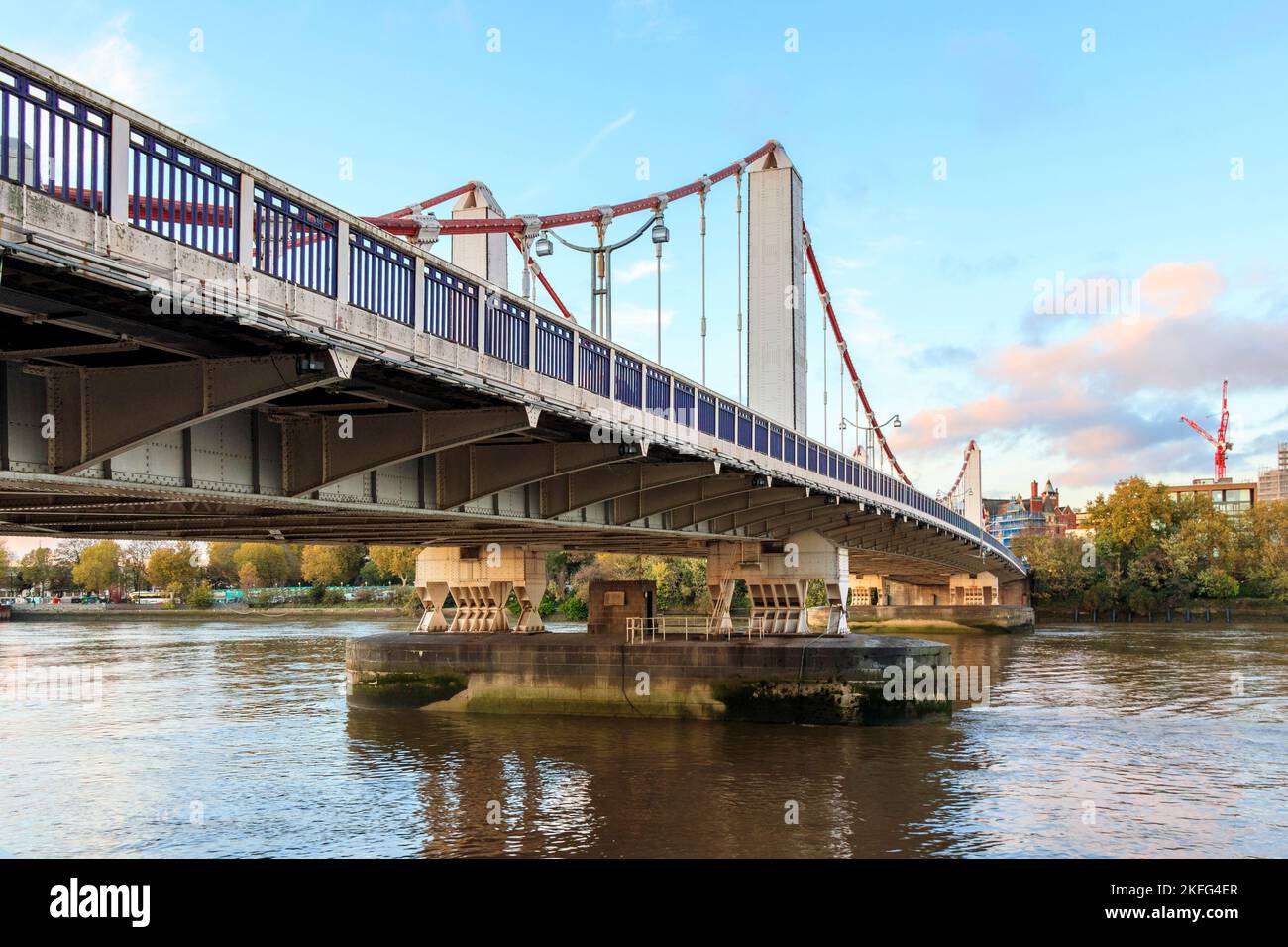 Chelsea Bridge at Battersea, London, UK Stock Photo