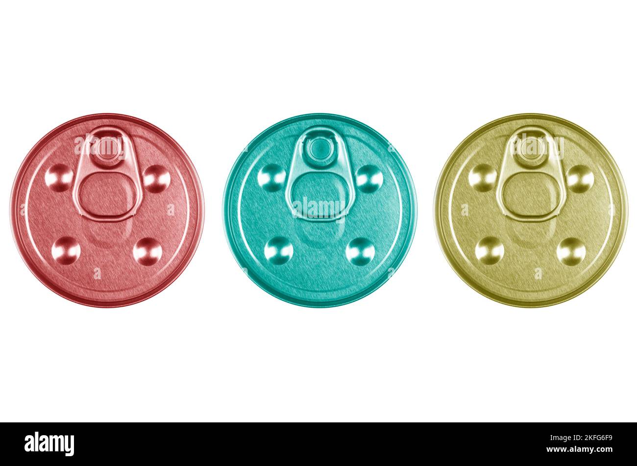 Three aluminium can isolated on white background. Aluminium can