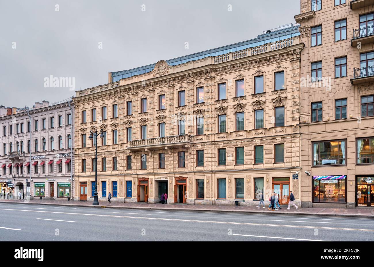 Former building of spiritual and educational management, Y.A.Voyekova house - Nevsky Palace Hotel, 1822-1823, architectural monument: St. Petersburg, Stock Photo