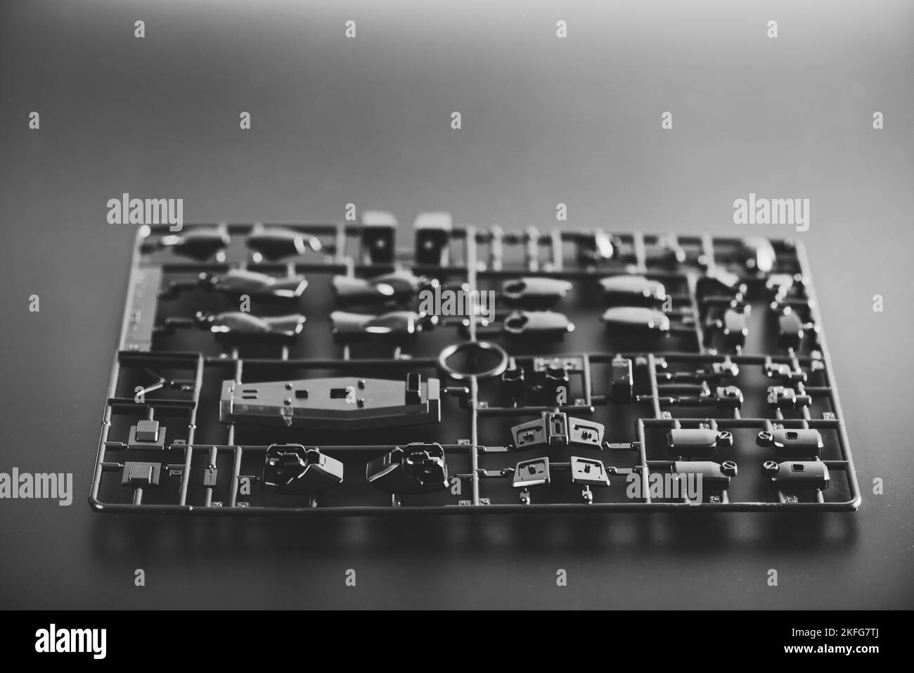Black plastic sprues or injection moulding of model kit Stock Photo Alamy