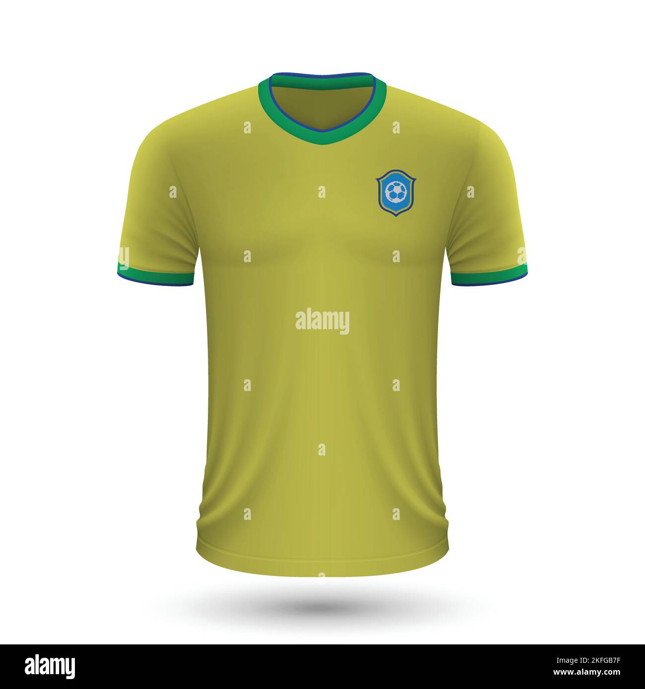 Realistic soccer uniform of a brazil team Vector Image