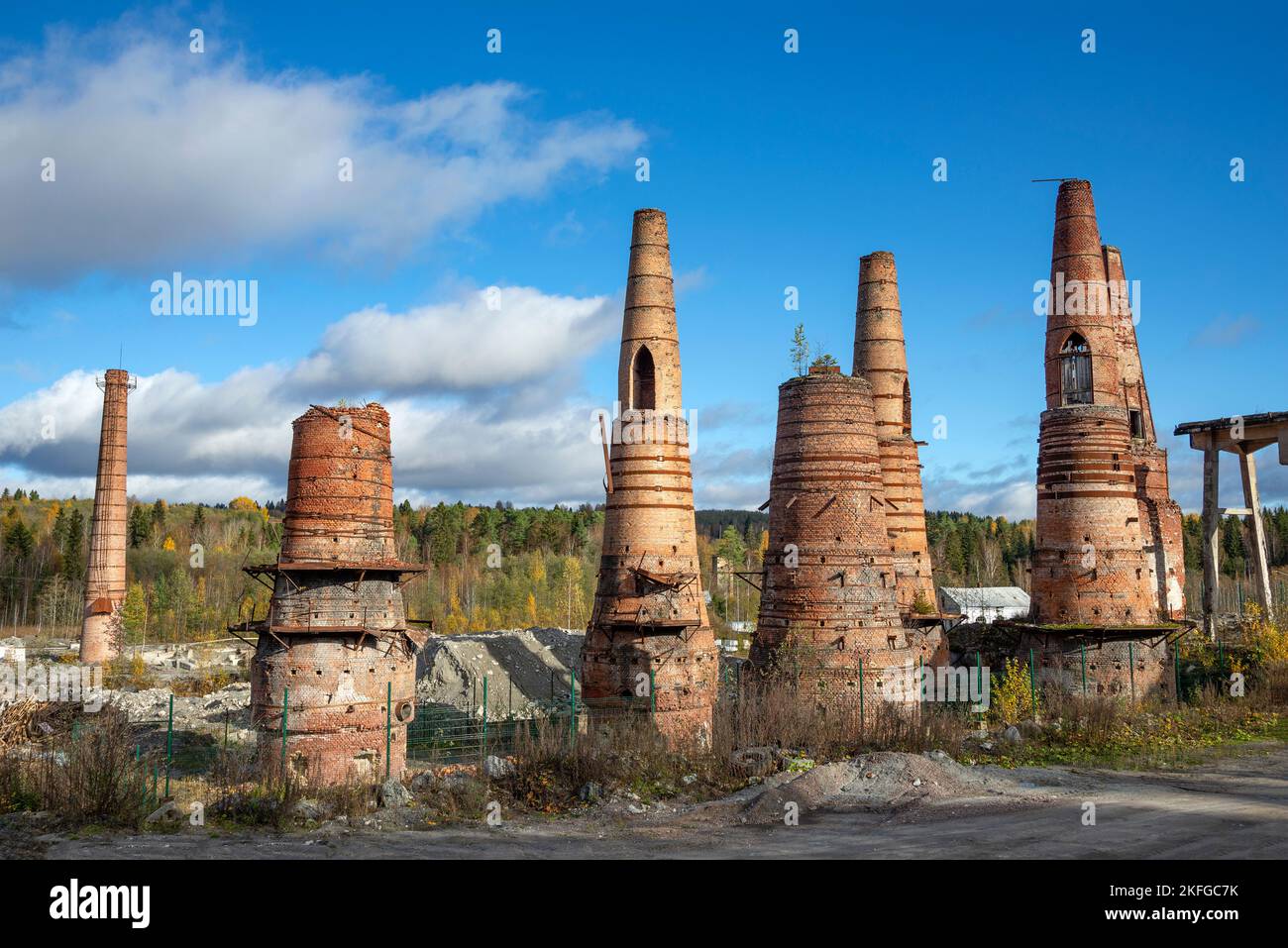 Ruins of a marble and lime factory. Ruskeala, Karelia Stock Photo