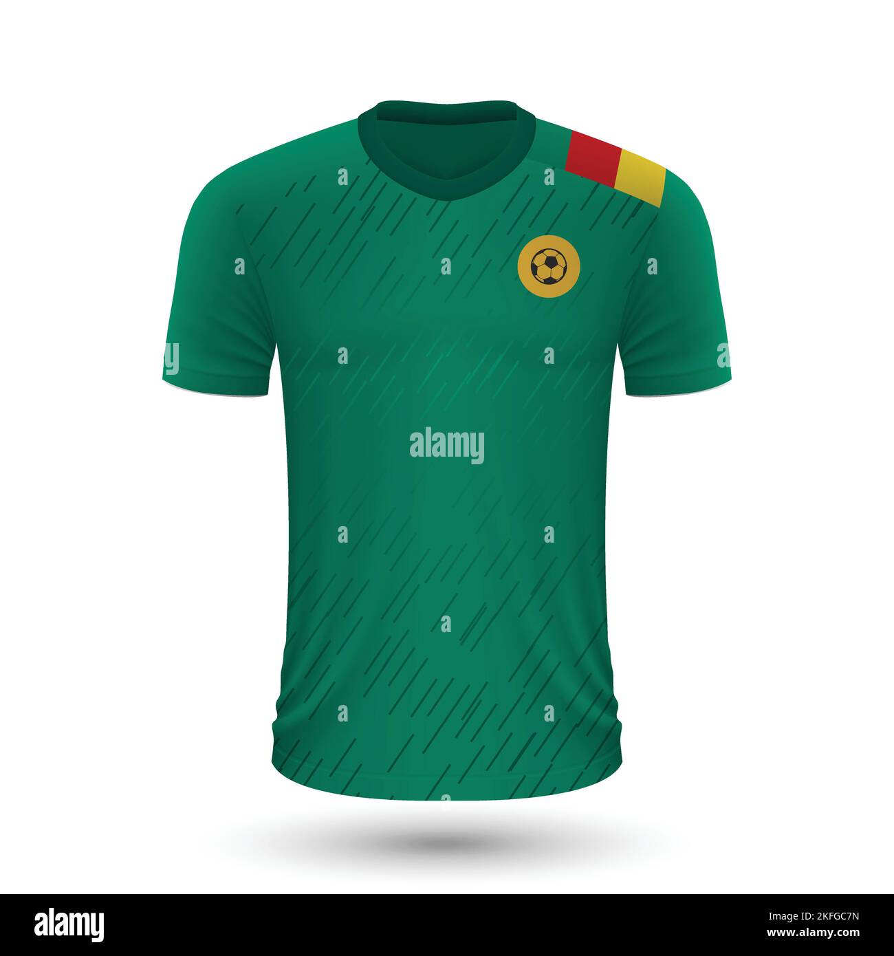 Realistic soccer shirt of Cameroon, jersey template for football kit