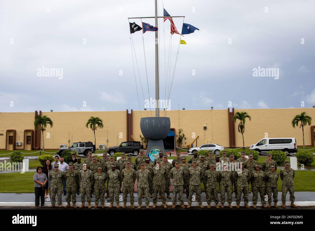 SANTA RITA, Guam (Sept 15, 2022) Sailors and civilian staff assigned to