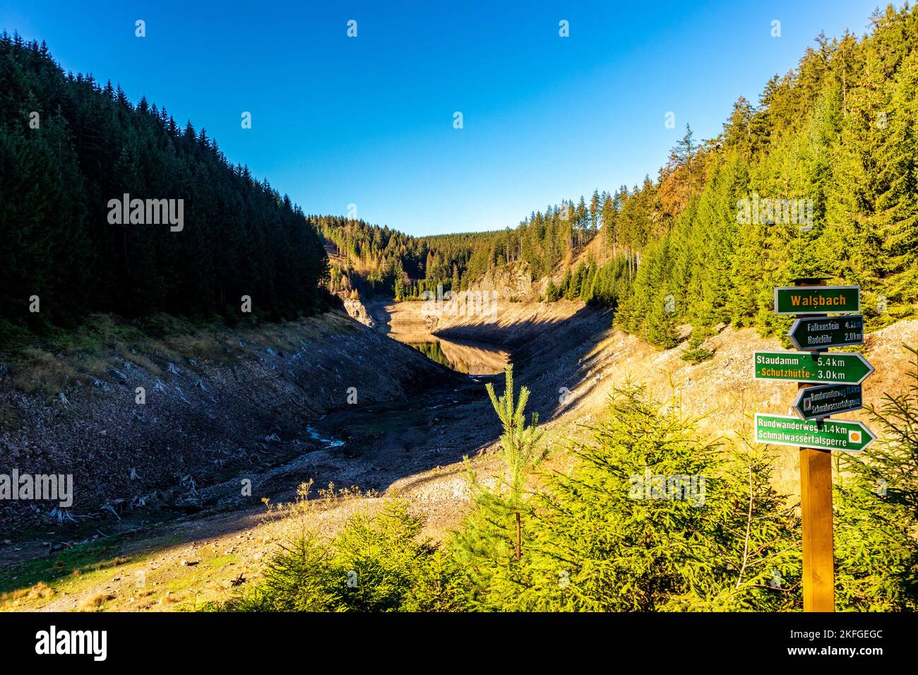Tambach Autumn walk around the narrow water dam in the Thuringian Forest ...