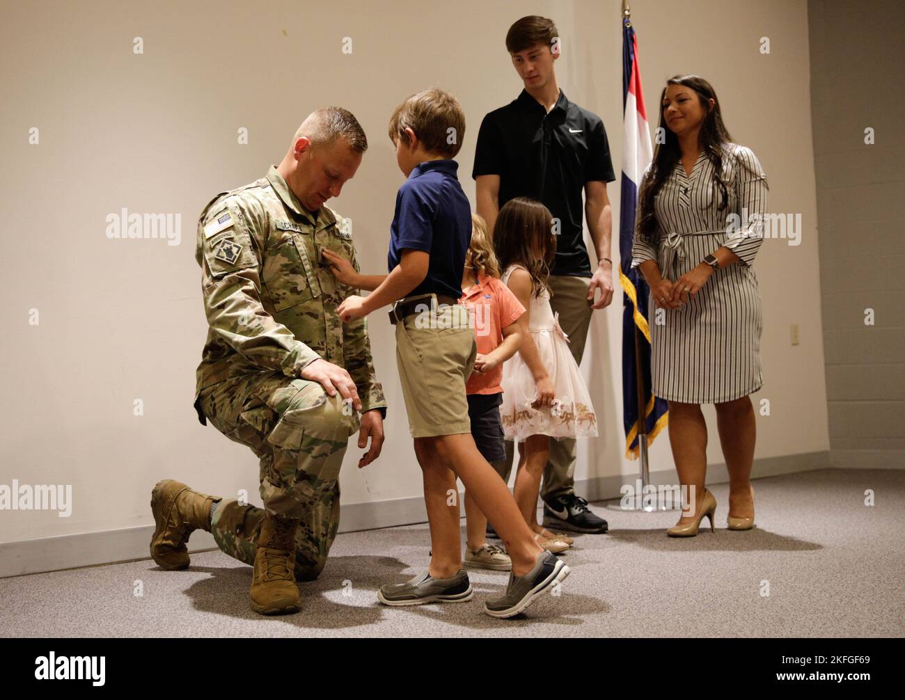 U.S. Army National Guard 1st. Sgt. Daniel Schaab is advanced to