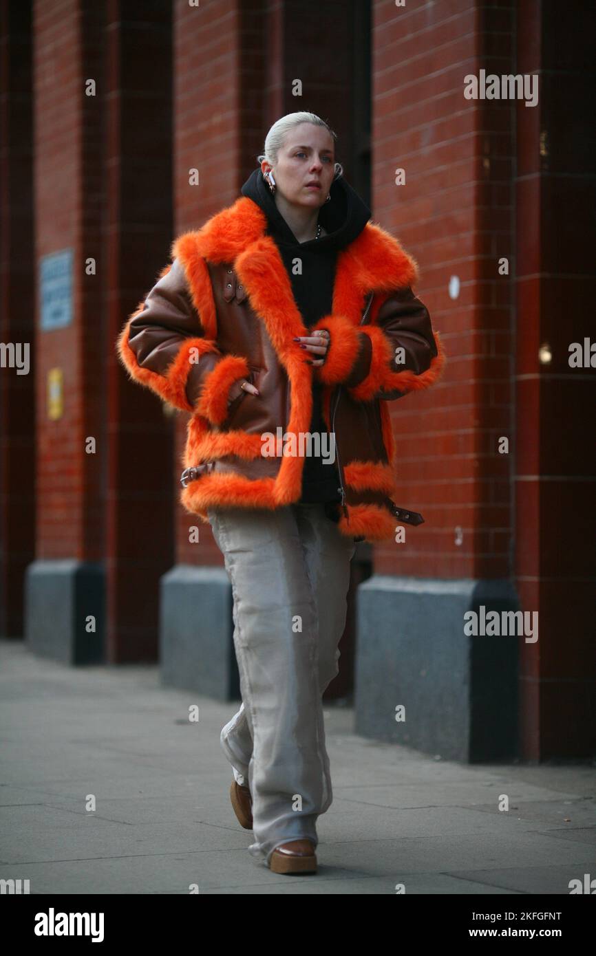 London street style fashion woman Stock Photo