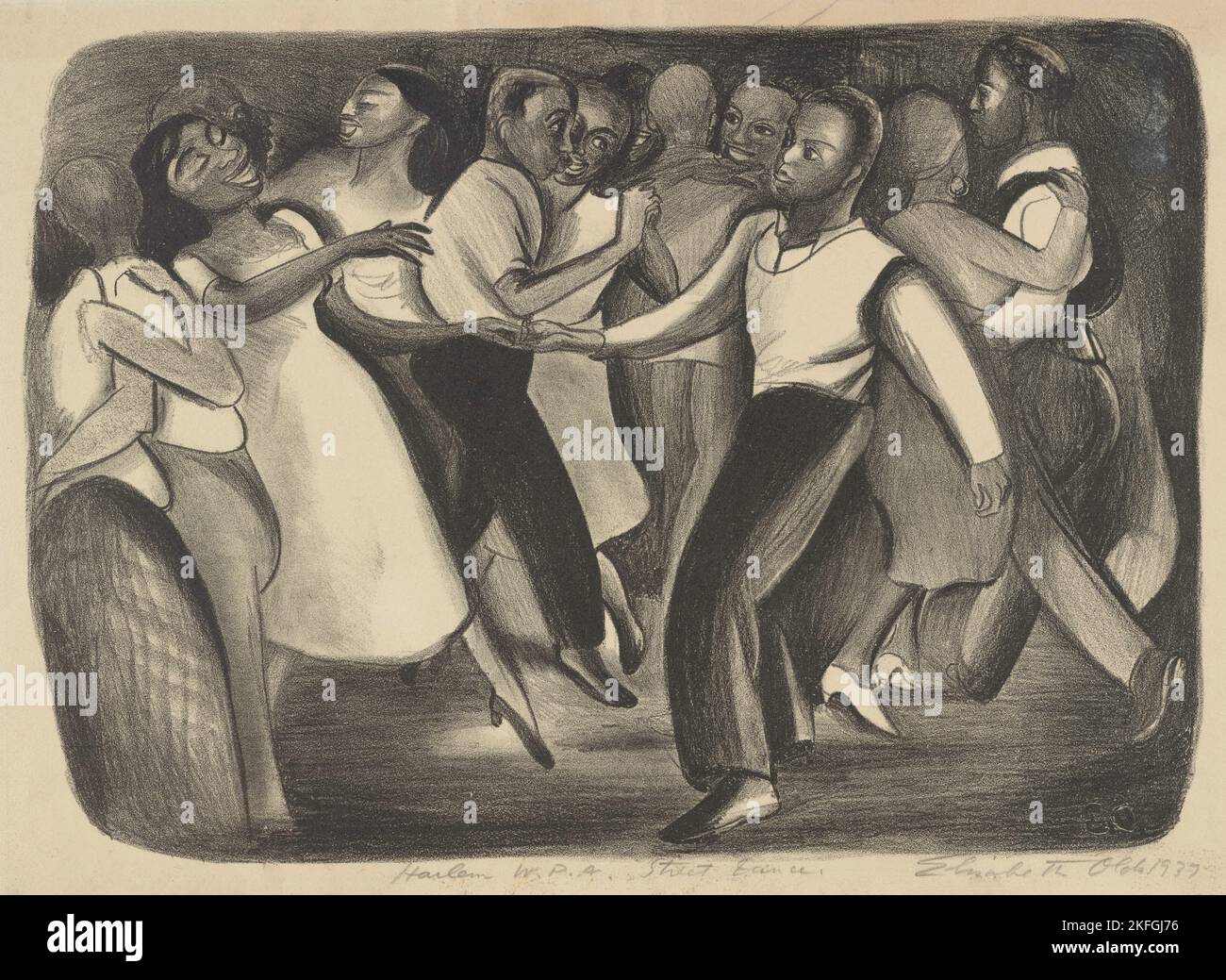 Harlem WPA Street Dance, ca.1935 - 1943. Stock Photo
