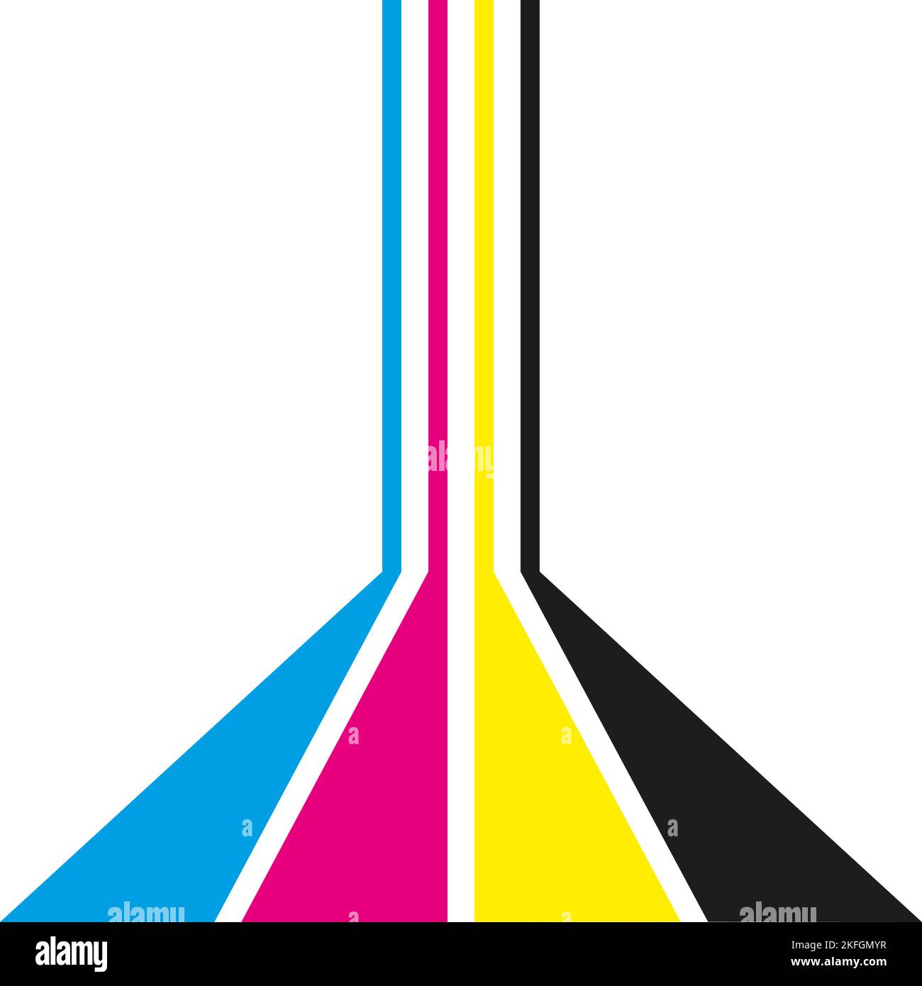 Abstract cmyk lines. Cyan, Magenta, Yellow And Black. Simple vector Illustration Stock Vector