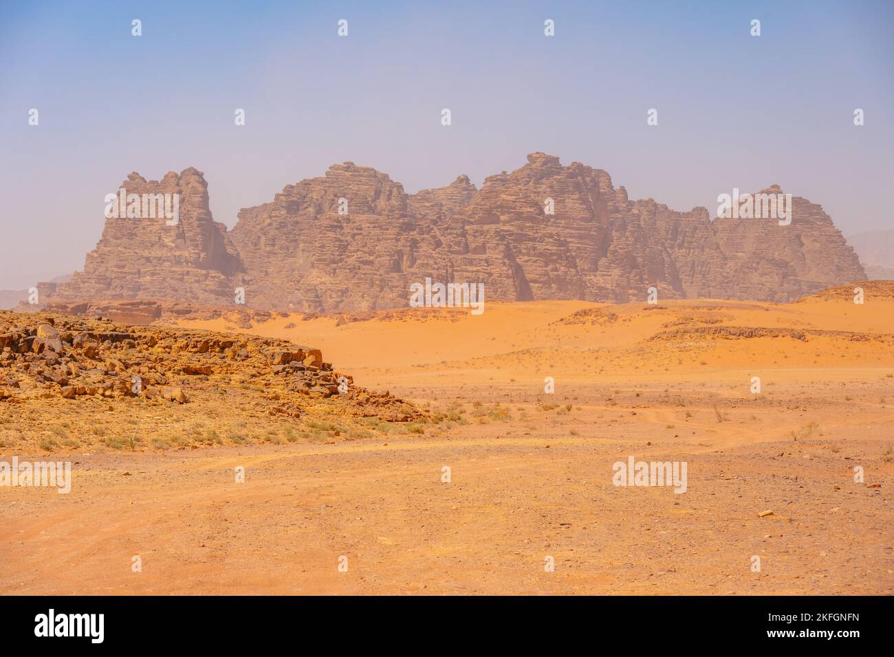 Mountains of Wadi Rum Jordan Stock Photo