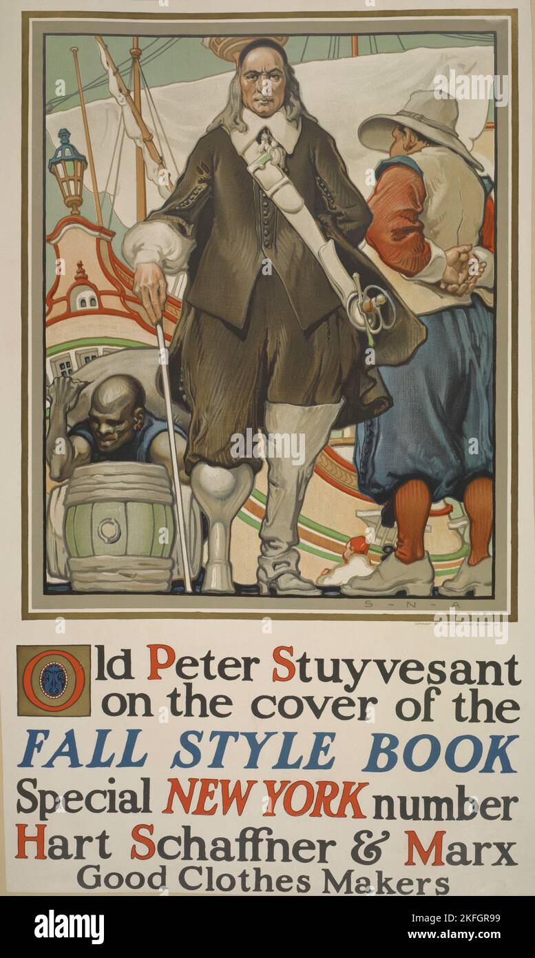 Old Peter Stuyvesant on the cover of the Fall style book, c1911 Stock