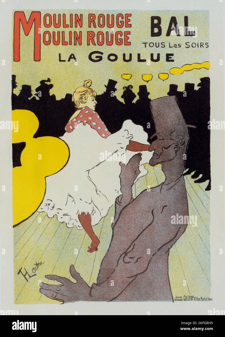 Affiche pour le Moulin Rouge &quot;la Goulue&quot;., c1898. [Publisher: Imprimerie Chaix; Place: Paris] Stock Photo