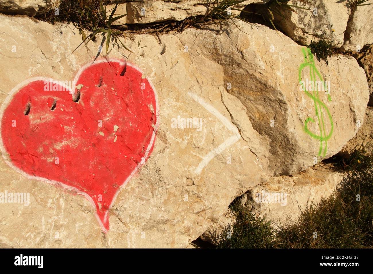 Contemporary rock art painting with a message in Italy Stock Photo Alamy