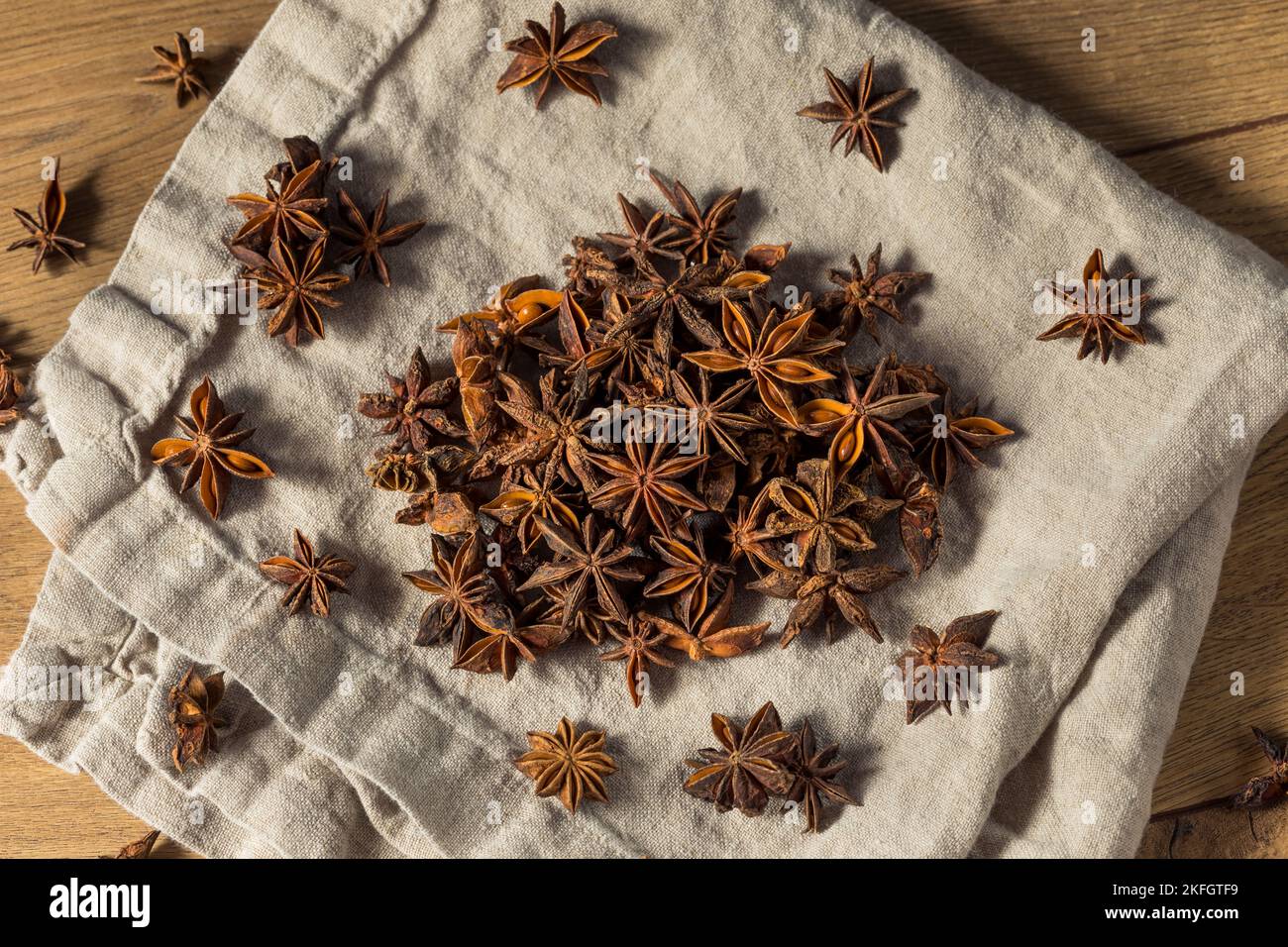 Raw Brown Organic Star Anise Spice in a Bunch Stock Photo
