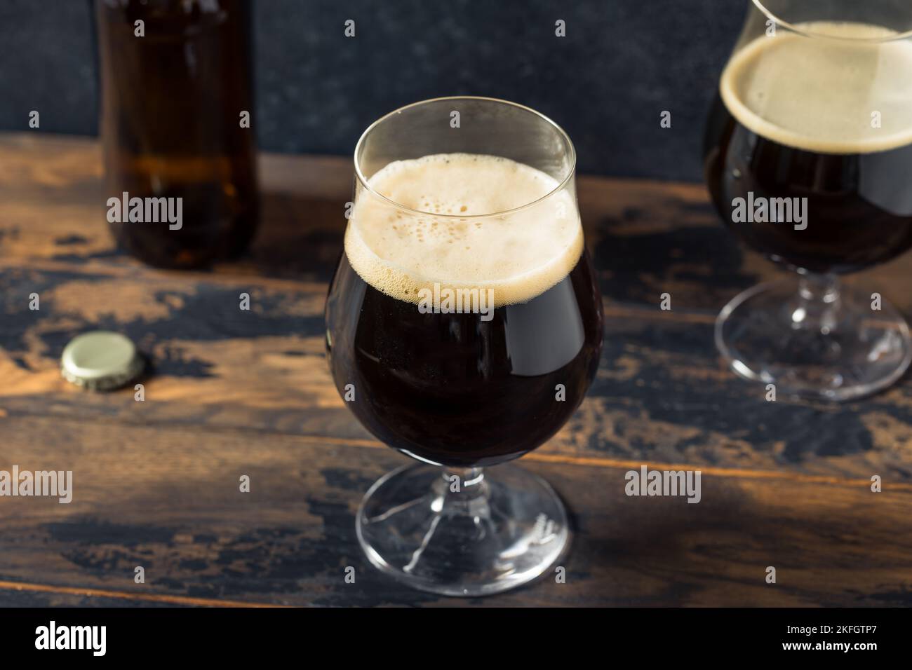 Boozy Cold Craft Porter Stout Beer in a Footed Glass Stock Photo Alamy