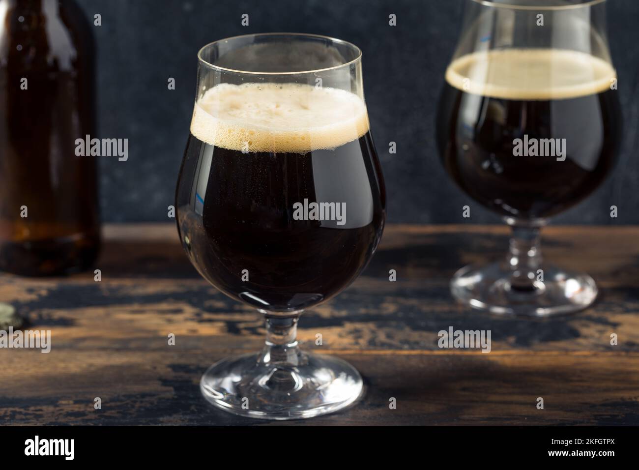 Boozy Cold Craft Porter Stout Beer in a Footed Glass Stock Photo Alamy