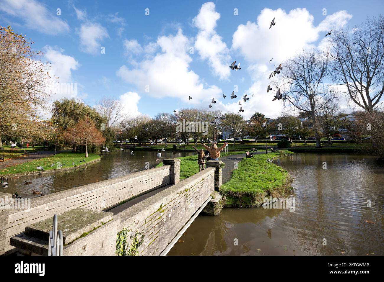 Newquay Cornwall UK 1118 2022 Trenance Gardens Stock Photo