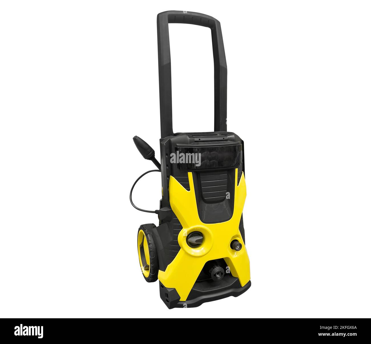 Car washer of the high pressure isolated on white background. High