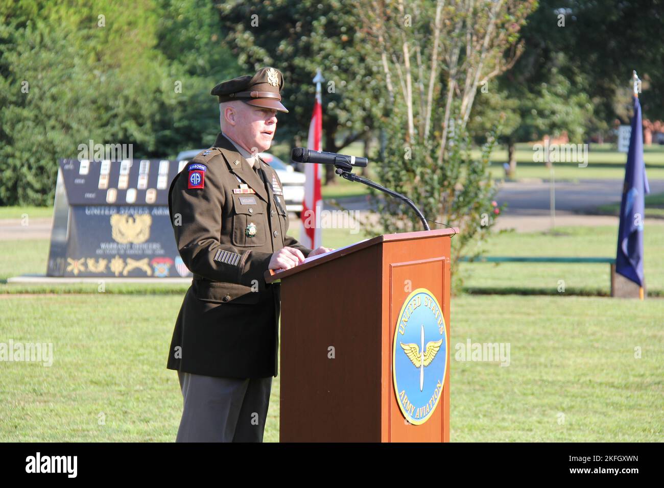 Maj. Gen. Michael C. McCurry, USAACE and Fort Rucker commanding general, speaks at the National POW/MIA Recognition Day ceremony at Veterans Park on Fort Rucker Sept. 16, 2022. Photo by Jay Mann. Stock Photo