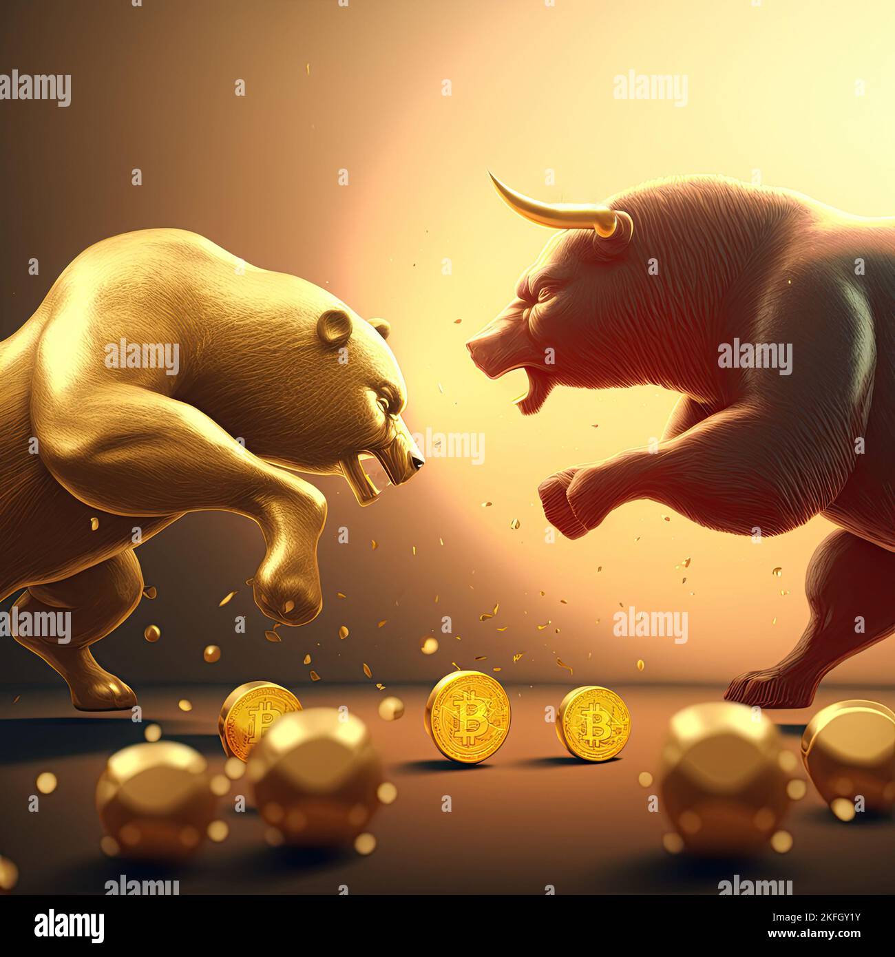 The scenario of bullish and bearish on Bitcoin price is illustrated by