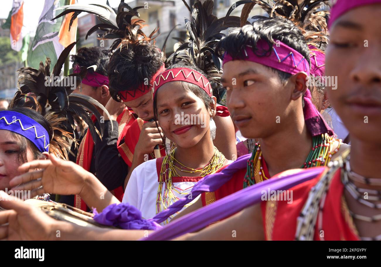 Guwahati Guwahati India 18th Nov 2022 Culturall Troupe Of Garo